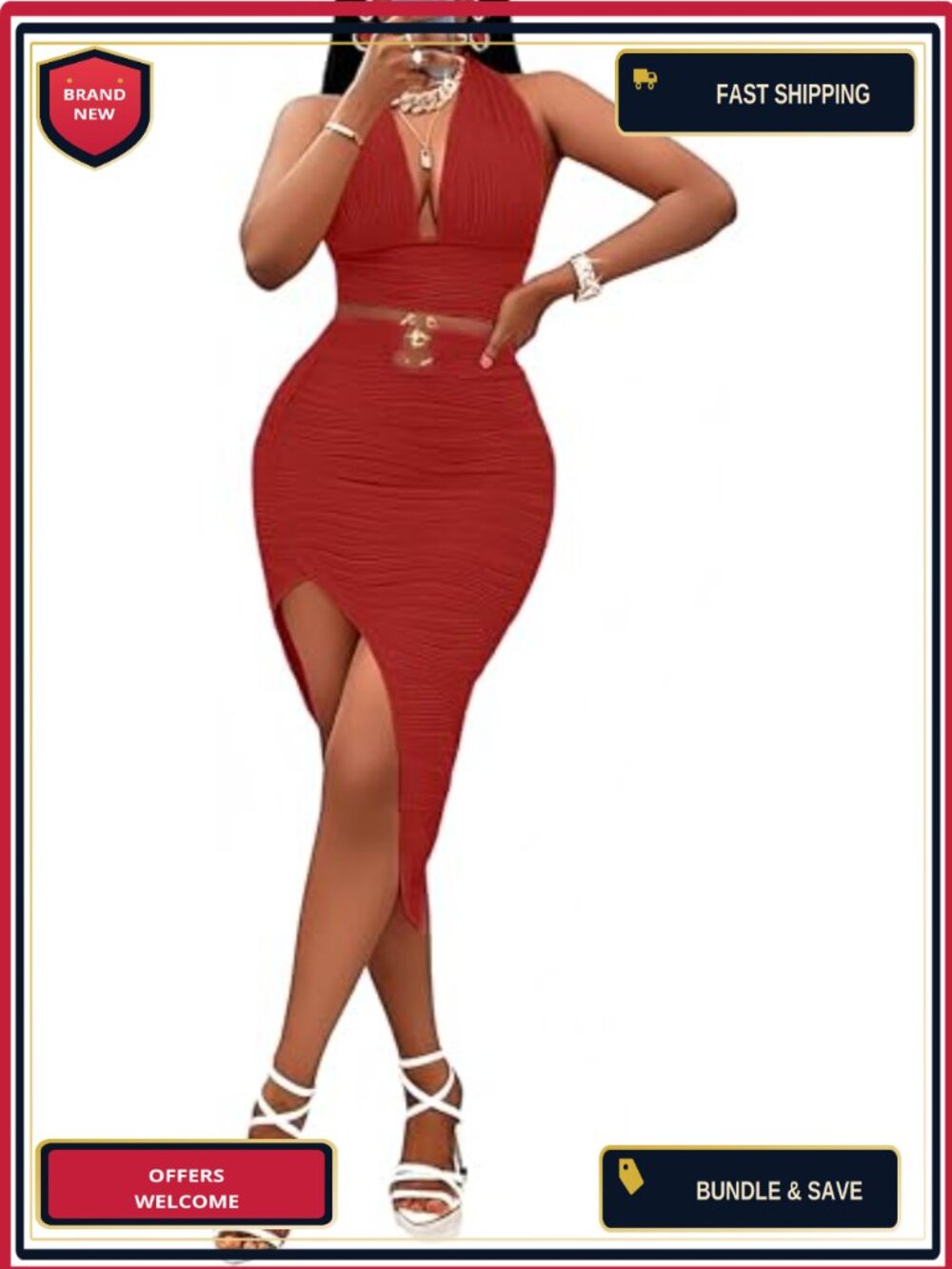 Women's 2 Piece Outfit Crop Top & Bodycon Skirt Set Sleeveless Stretchy Club